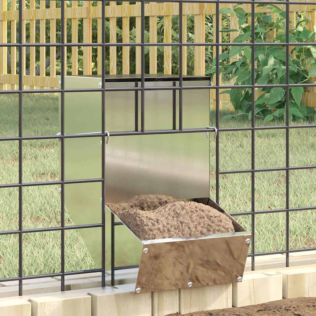Nourrisseur Lapin Galvanisé 1,5kg Hygiénique Argent - ComfortXL Outdoor Living - Image 1