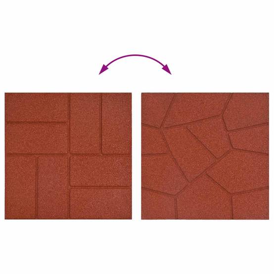 PANGIVO - Pierres de jardin caoutchouc rouge 40.5 x 40.5 x 2 cm - PANGIVO - Image 8