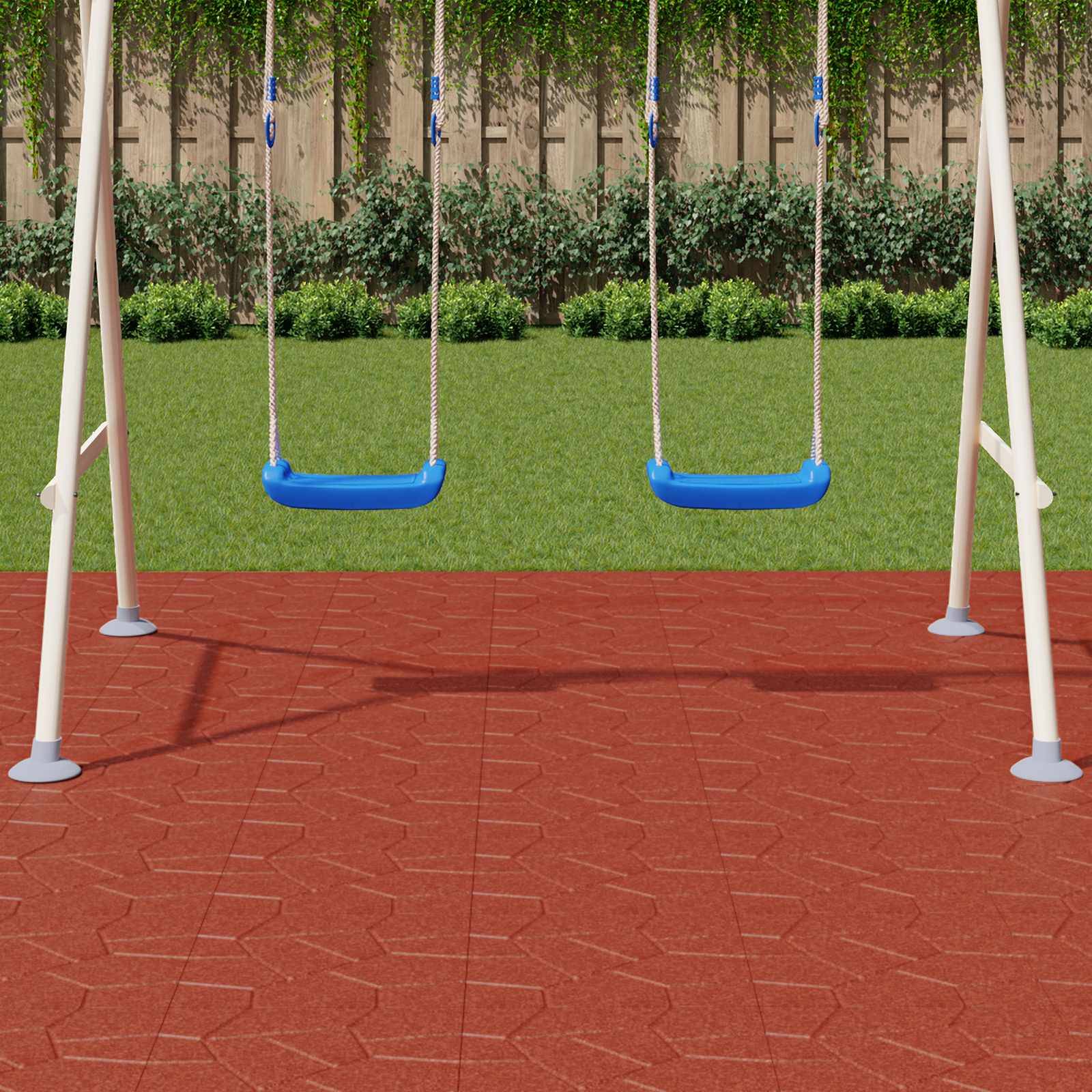 PANGIVO - Pierres de jardin caoutchouc rouge 40.5 x 40.5 x 2 cm - PANGIVO - Image 3