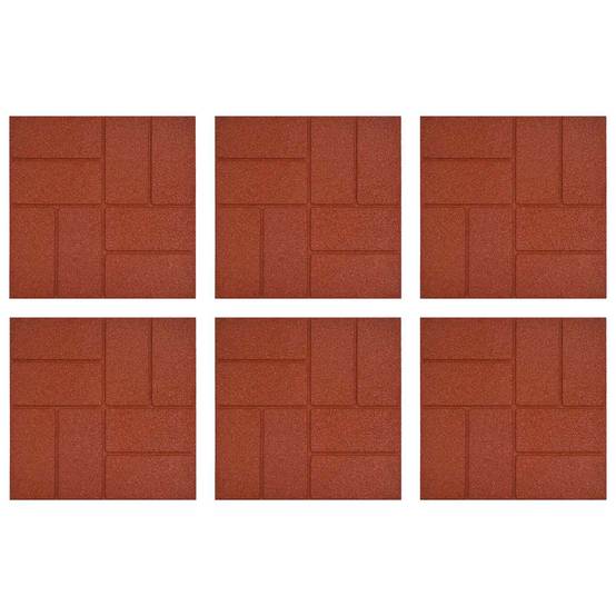 PANGIVO - Pierres de jardin caoutchouc rouge 40.5 x 40.5 x 2 cm - PANGIVO - Image 2