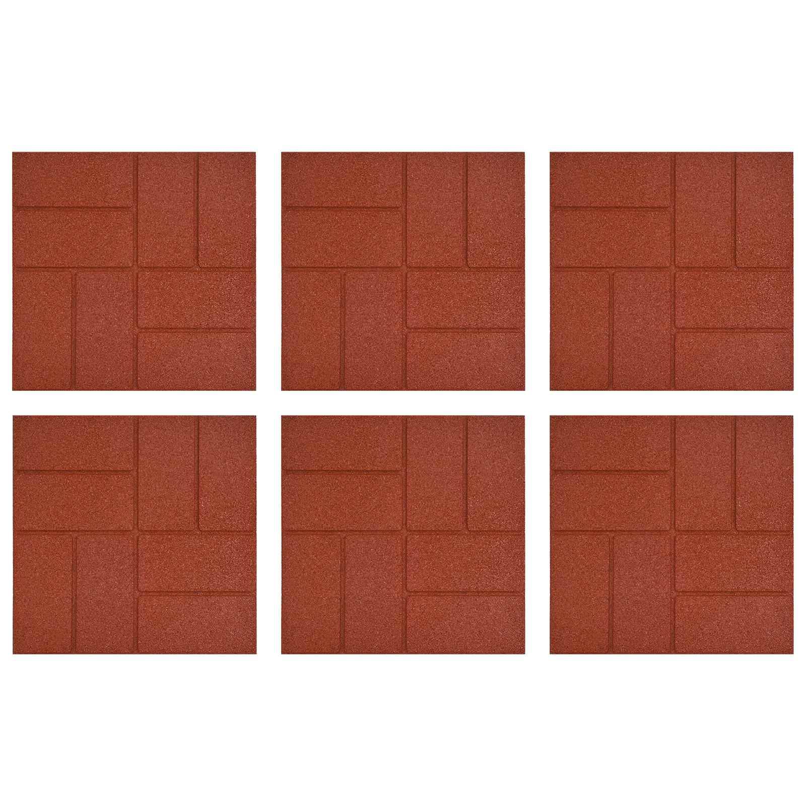 PANGIVO - Pierres de jardin caoutchouc rouge 40.5 x 40.5 x 2 cm - PANGIVO - Image 2