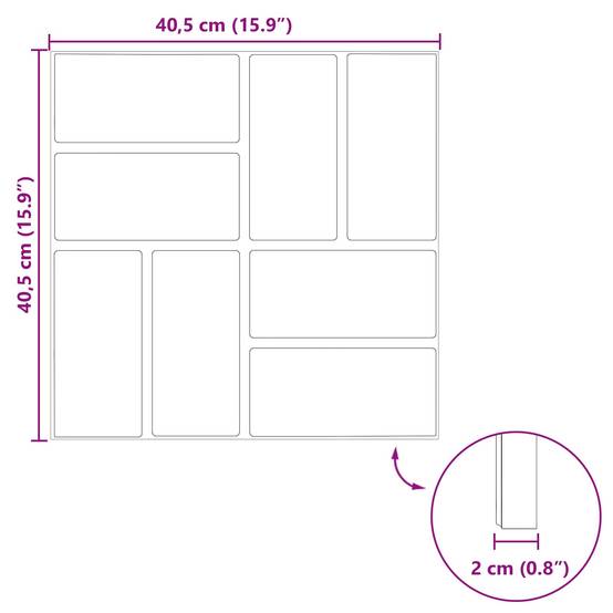 PANGIVO - Pierres de jardin caoutchouc rouge 40.5 x 40.5 x 2 cm - PANGIVO - Image 9