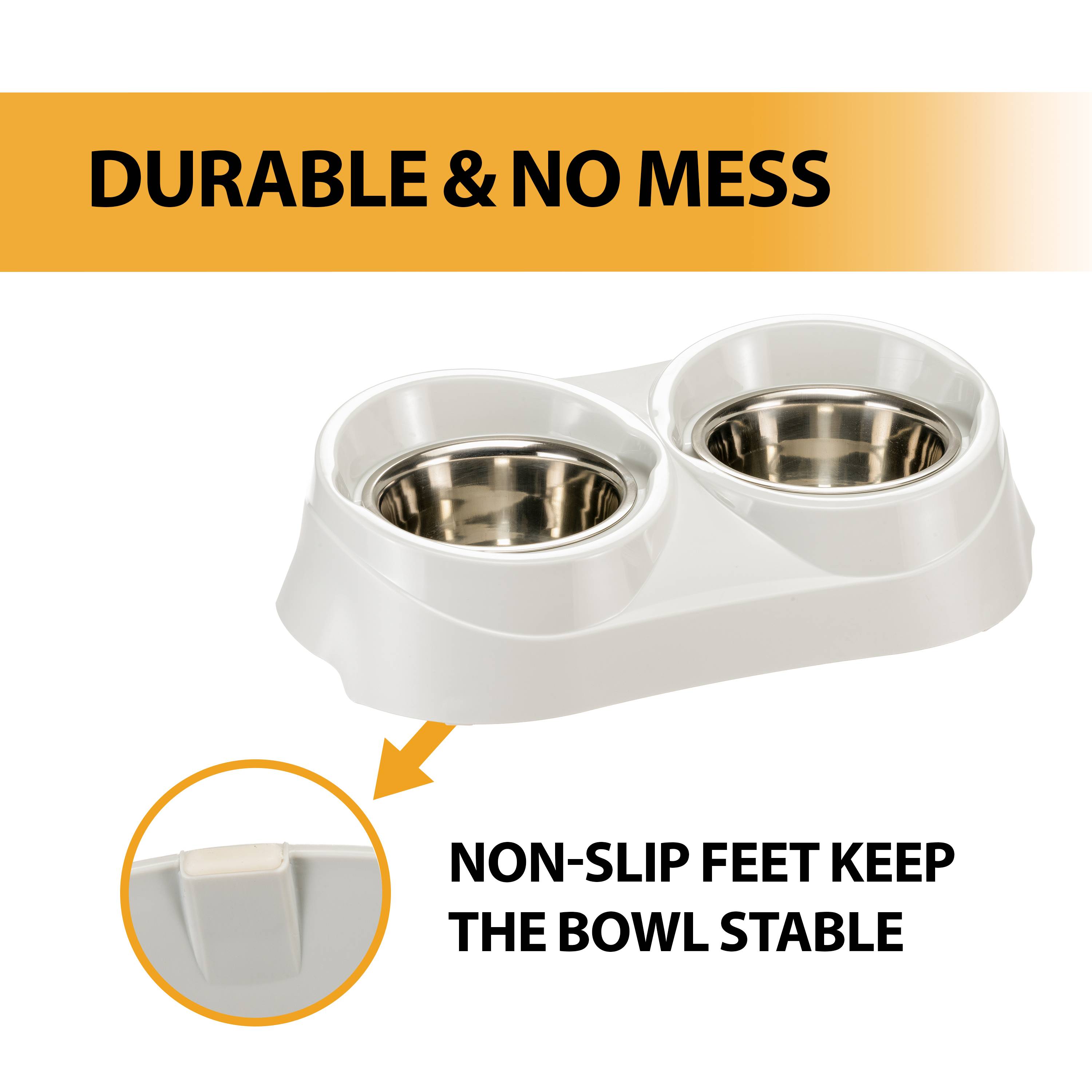 Ferplast - Ferplast Support de gamelle pour chien Duo Feed avec 2 gamelles en acier inoxydable - Système de double alimentation, Antidérapant et écologique pour - Imagen 5