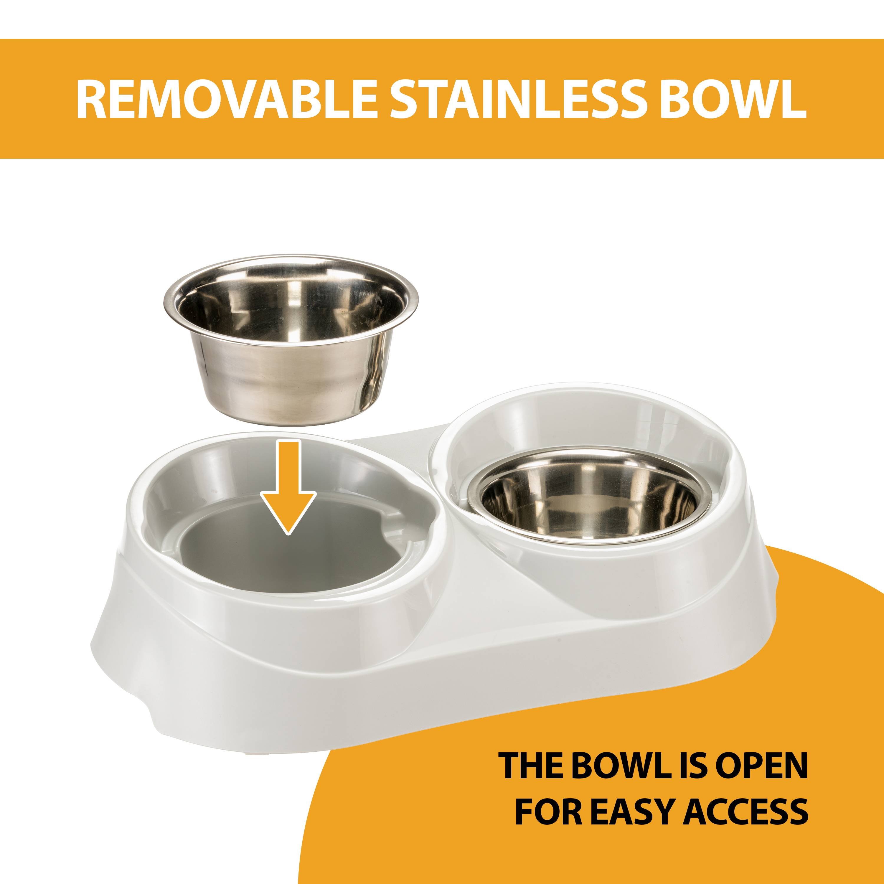 Ferplast - Ferplast Support de gamelle pour chien Duo Feed avec 2 gamelles en acier inoxydable - Système de double alimentation, Antidérapant et écologique pour - Imagen 7