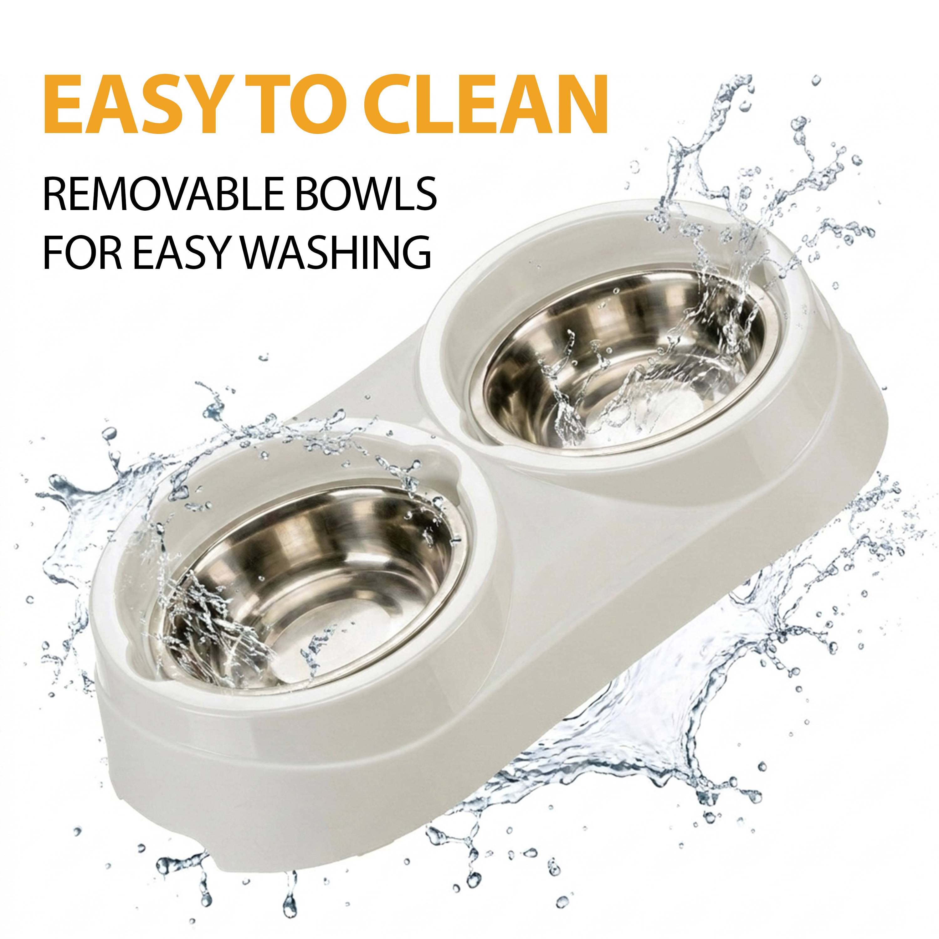 Ferplast - Ferplast Support de gamelle pour chien Duo Feed avec 2 gamelles en acier inoxydable - Système de double alimentation, Antidérapant et écologique pour - Imagen 6