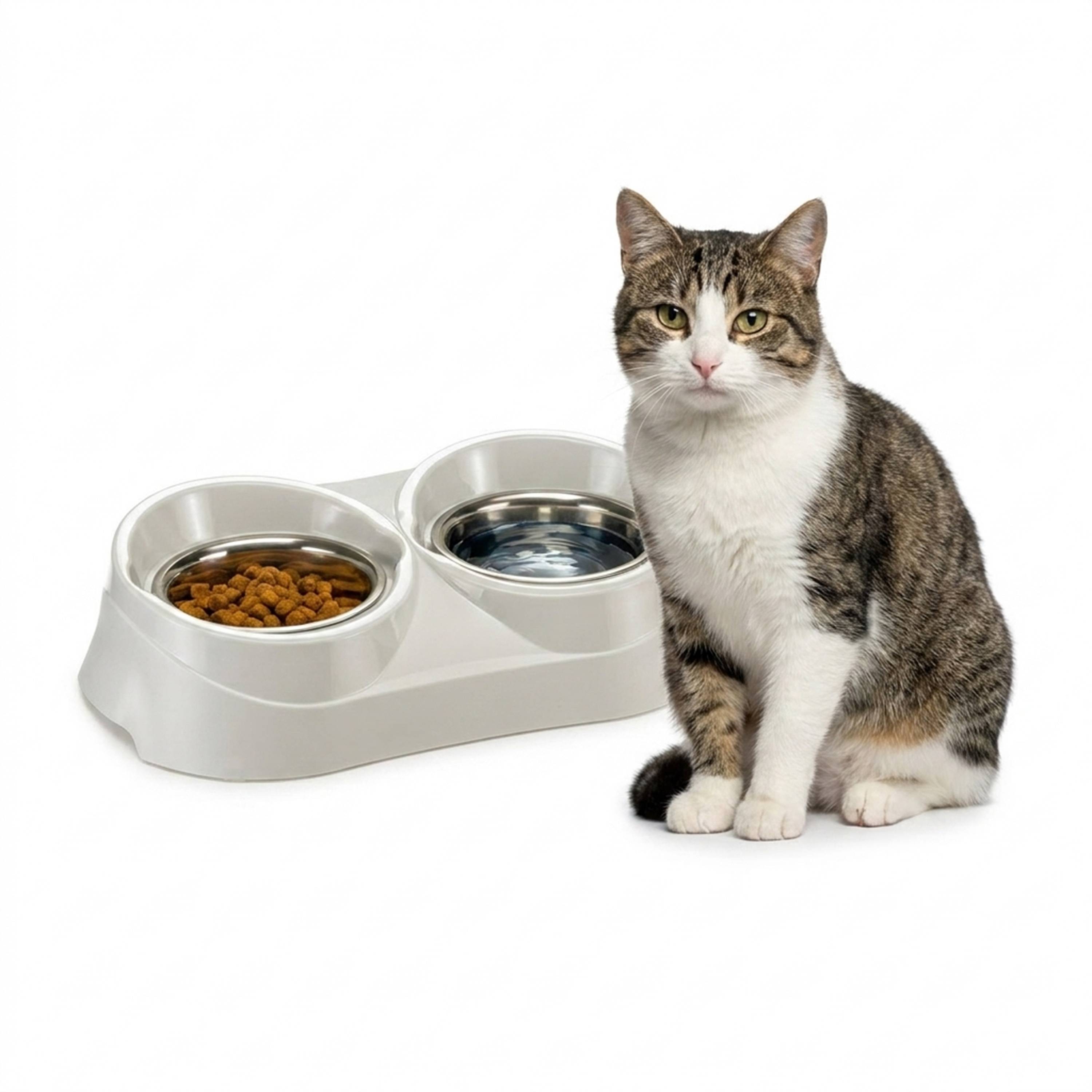 Ferplast - Ferplast Support de gamelle pour chien Duo Feed avec 2 gamelles en acier inoxydable - Système de double alimentation, Antidérapant et écologique pour - Imagen 4