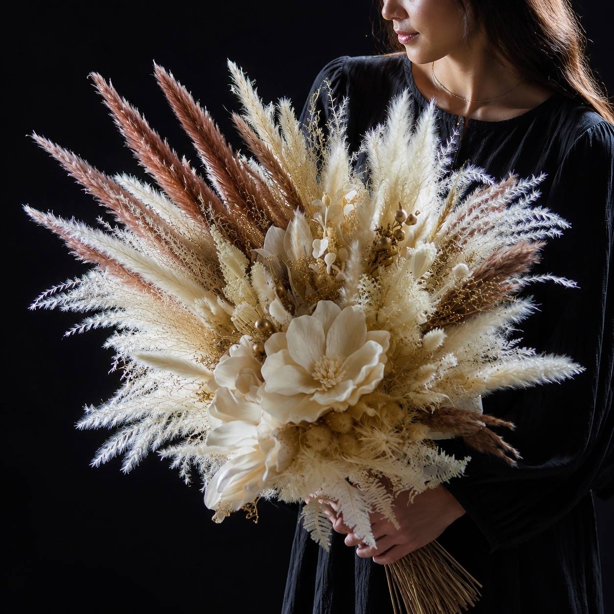 185 Pièces Bouquet Fleurs Séchées Pampas Décoration Boho pour Mariage Salon Chambre - Image 7