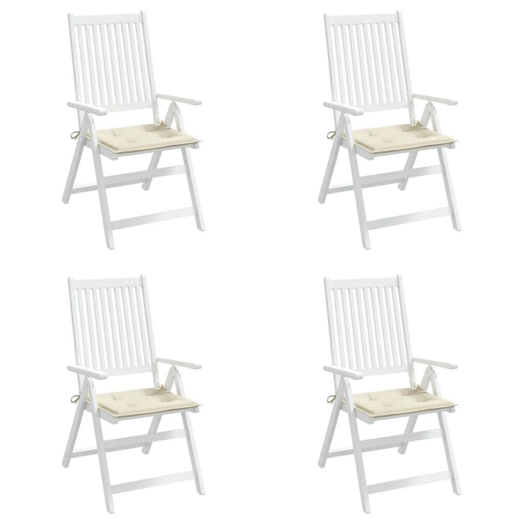 Coussins de chaise jardin lot de 4 crème 50x50x3cm tissu oxford P147 - Image 4