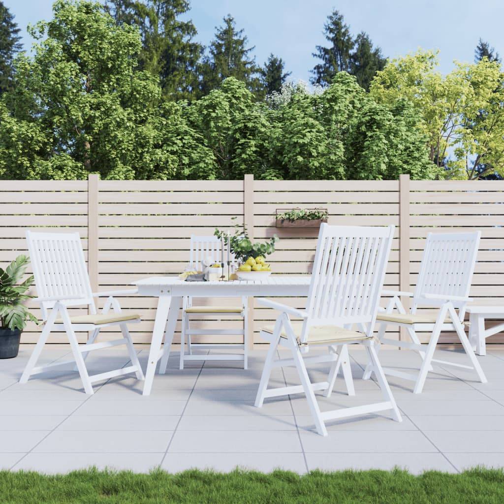 Coussins de chaise jardin lot de 4 crème 50x50x3cm tissu oxford P147 - Image 2
