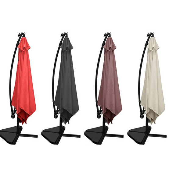 Concept Usine - Parasol marron déporté carré 3 x 3 m led SOLENZARA - Image 9