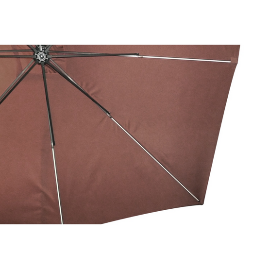 Concept Usine - Parasol marron déporté carré 3 x 3 m led SOLENZARA - Image 2