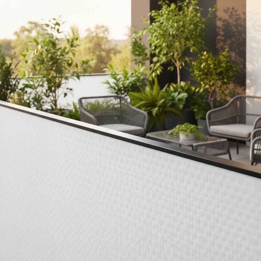 Rattan Art - Brise-vue en résine tressée pour balcon et clôture coloris blanc 0.9 x 5 m - Imagen 2