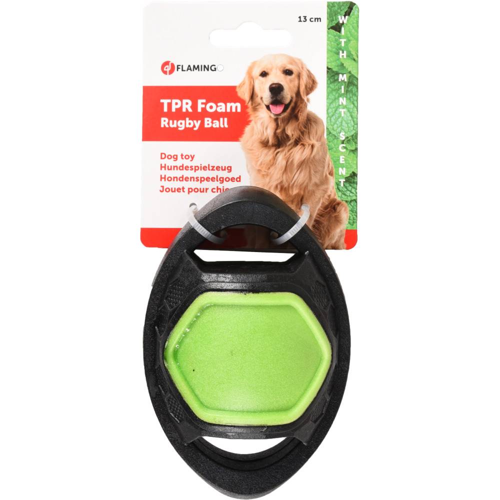 Flamingo - jouet Rugby ball. odeur menthe. ø 7 cm x 13 cm. pour chien - Imagen 2