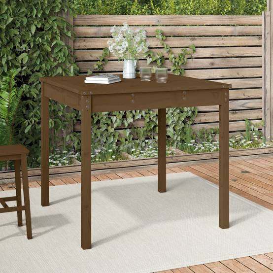 ComfortXL - Table Carrée pour Terrasse 82,5cm en Bois de Pin Massif Finition Marron Miel – ComfortXL Outdoor Living - Image 1
