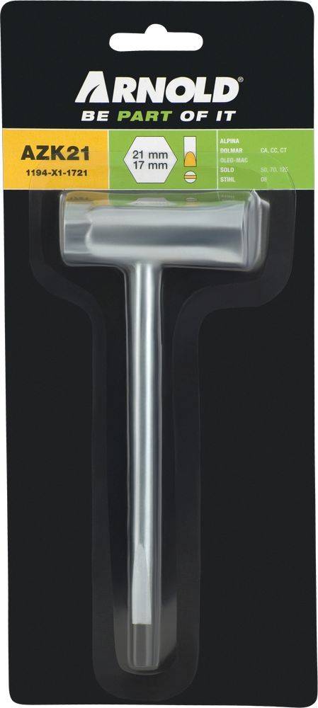 Arnold - Clé à bougie d'allumage 17 × 21 × 70 mm Arnold