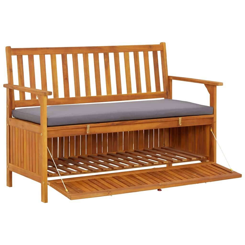 Vidaxl - Banc de rangement de jardin 120 cm Bois d'acacia solide vidaXL 310276 - Imagen 7