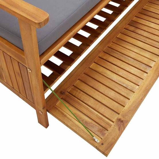 Vidaxl - Banc de rangement de jardin 120 cm Bois d'acacia solide vidaXL 310276 - Imagen 5