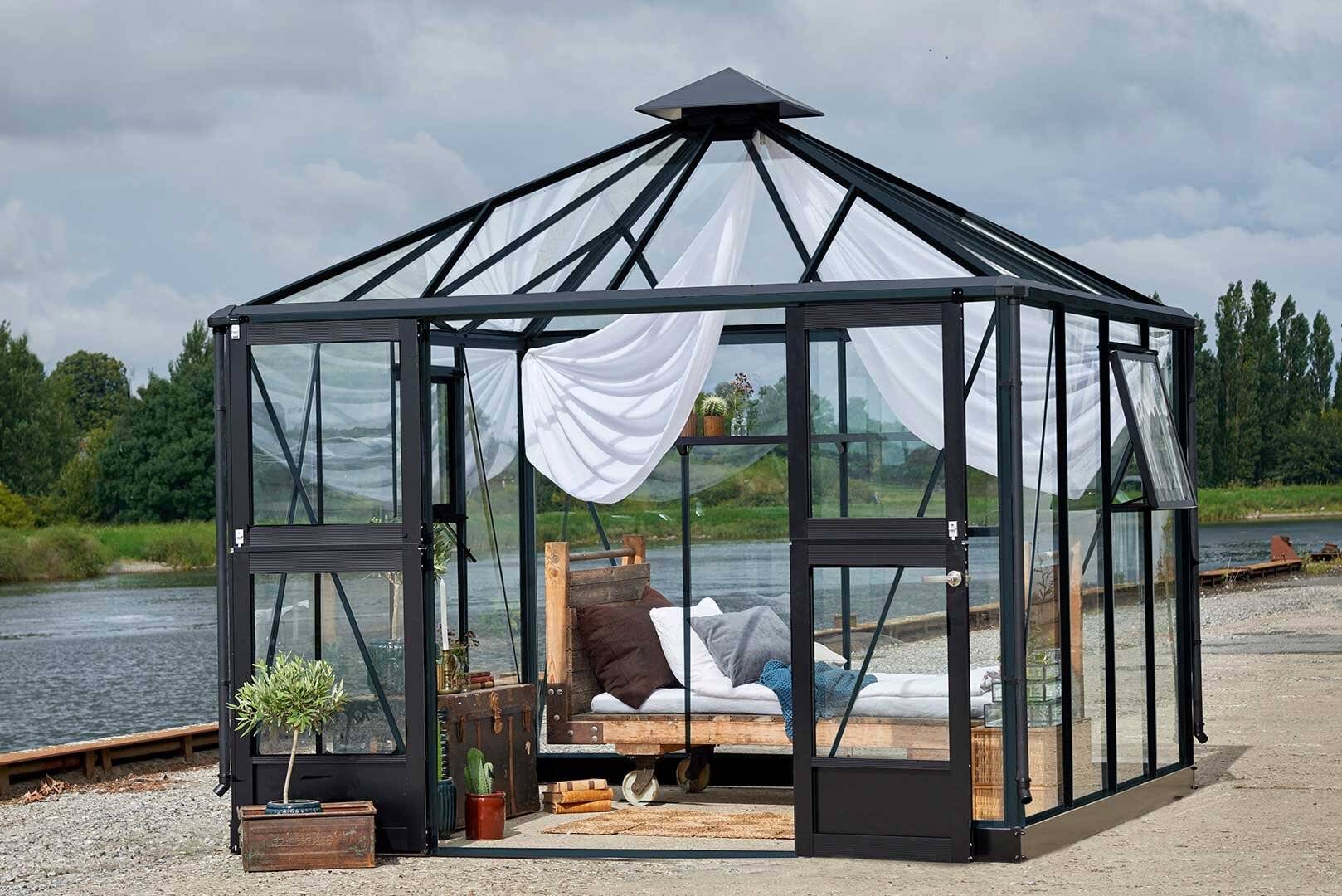 Juliana - Serre en verre trempé 8,8 m² Oase, anthracite - Juliana - Imagen 4