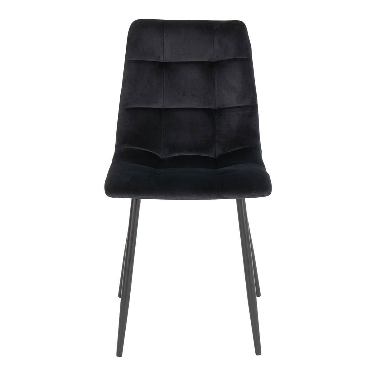 ALTOBUY - Lot de 2 Chaises Velours Noir et Piétement Acier - STRIB - Image 5