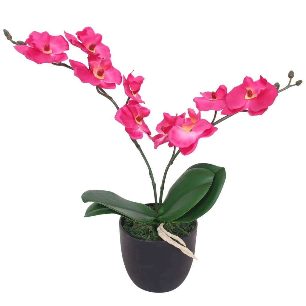 Autre - Plante artificielle avec pot Orchidée 30 cm Rouge - Image 1