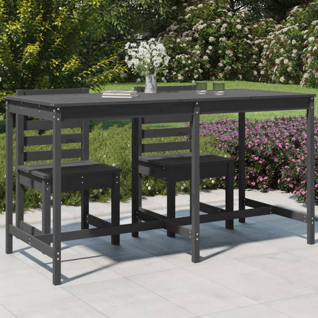 Table de jardin bois massif pin gris 203,5 x 90 x 110 cm - PANGIVO - Image 1