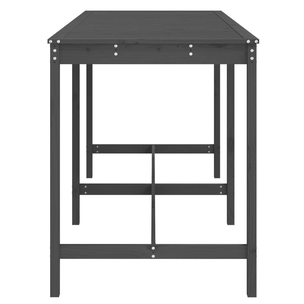 Table de jardin bois massif pin gris 203,5 x 90 x 110 cm - PANGIVO - Image 5