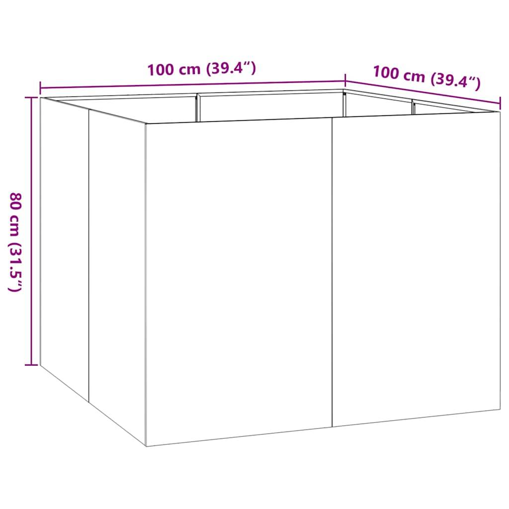 ComfortXL - Très Haut Potager Carré Acier Noir pour Jardin 100x100x80 cm – ComfortXL Outdoor Living - Image 9