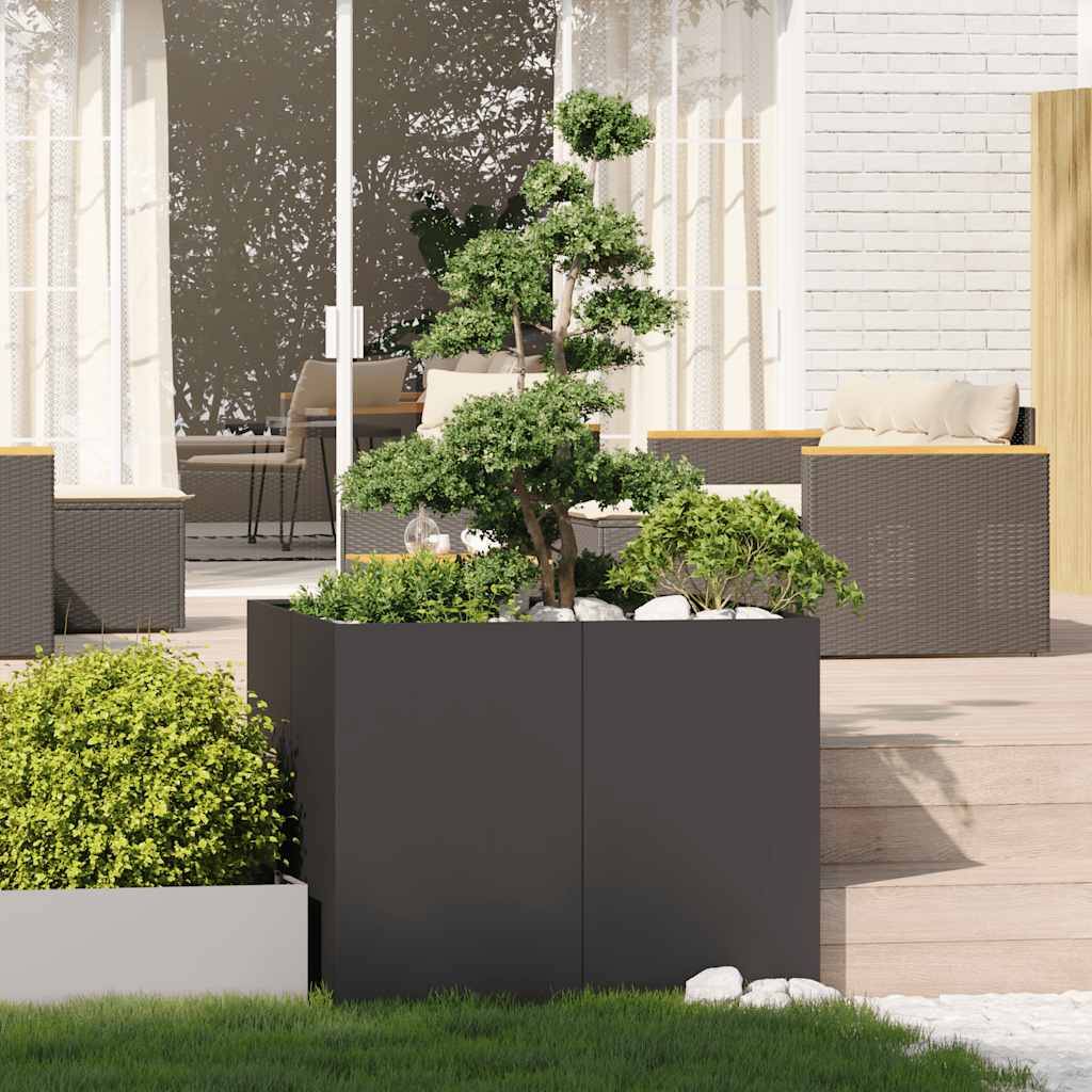 ComfortXL - Très Haut Potager Carré Acier Noir pour Jardin 100x100x80 cm – ComfortXL Outdoor Living - Image 3