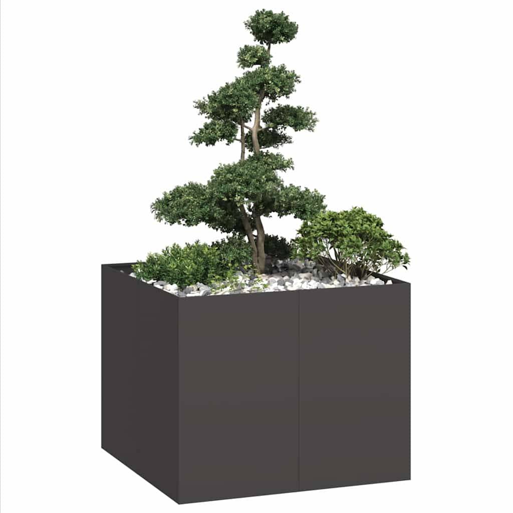 ComfortXL - Très Haut Potager Carré Acier Noir pour Jardin 100x100x80 cm – ComfortXL Outdoor Living - Image 1