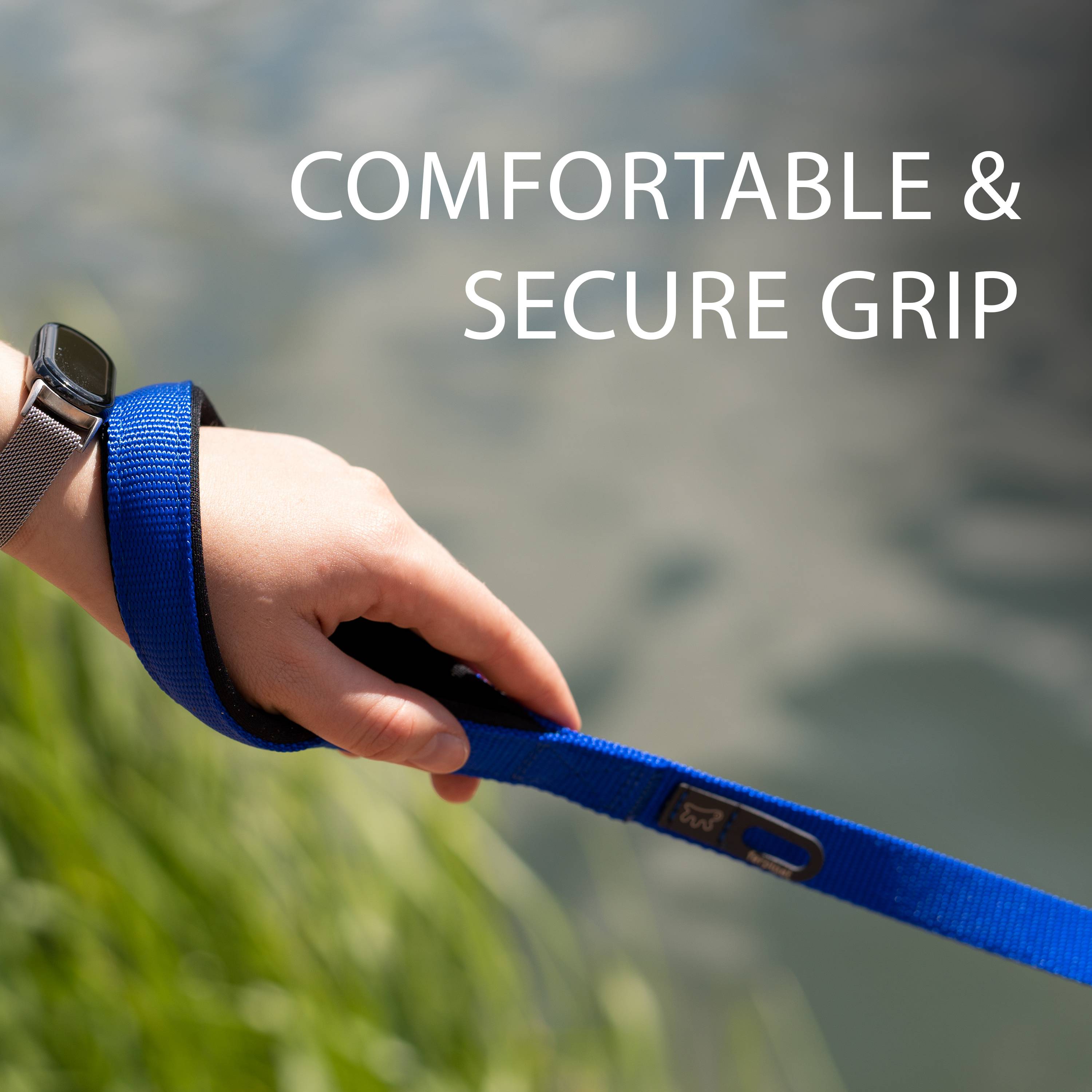 Ferplast - Ferplast laisse pour chien DAYTONA, Laisse en nylon pour petit chien, 120 cm, avec poignée rembourrée confortable et mousqueton en métal. Bleu - Imagen 5