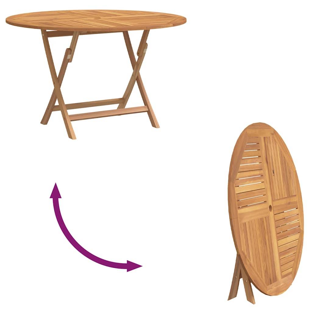 PANGIVO - Table Pliable de Jardin Ø 110 x 75 cm Bois Massif de Teck - PANGIVO - Image 5