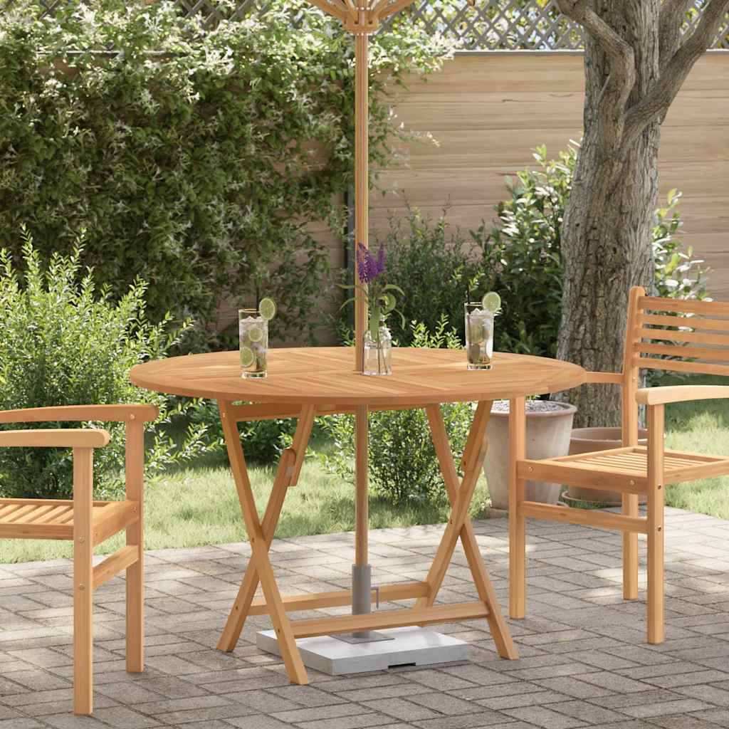 PANGIVO - Table Pliable de Jardin Ø 110 x 75 cm Bois Massif de Teck - PANGIVO - Image 1