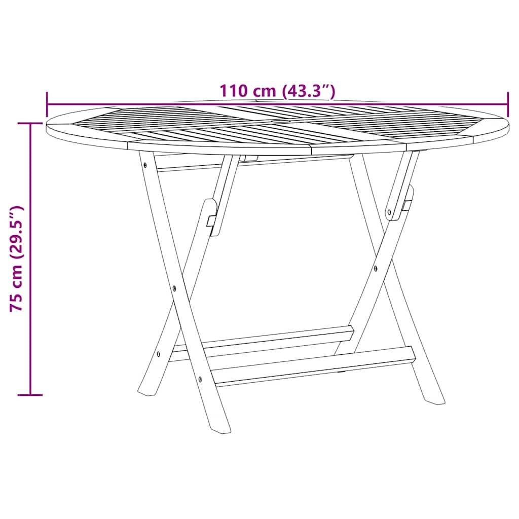 PANGIVO - Table Pliable de Jardin Ø 110 x 75 cm Bois Massif de Teck - PANGIVO - Image 8