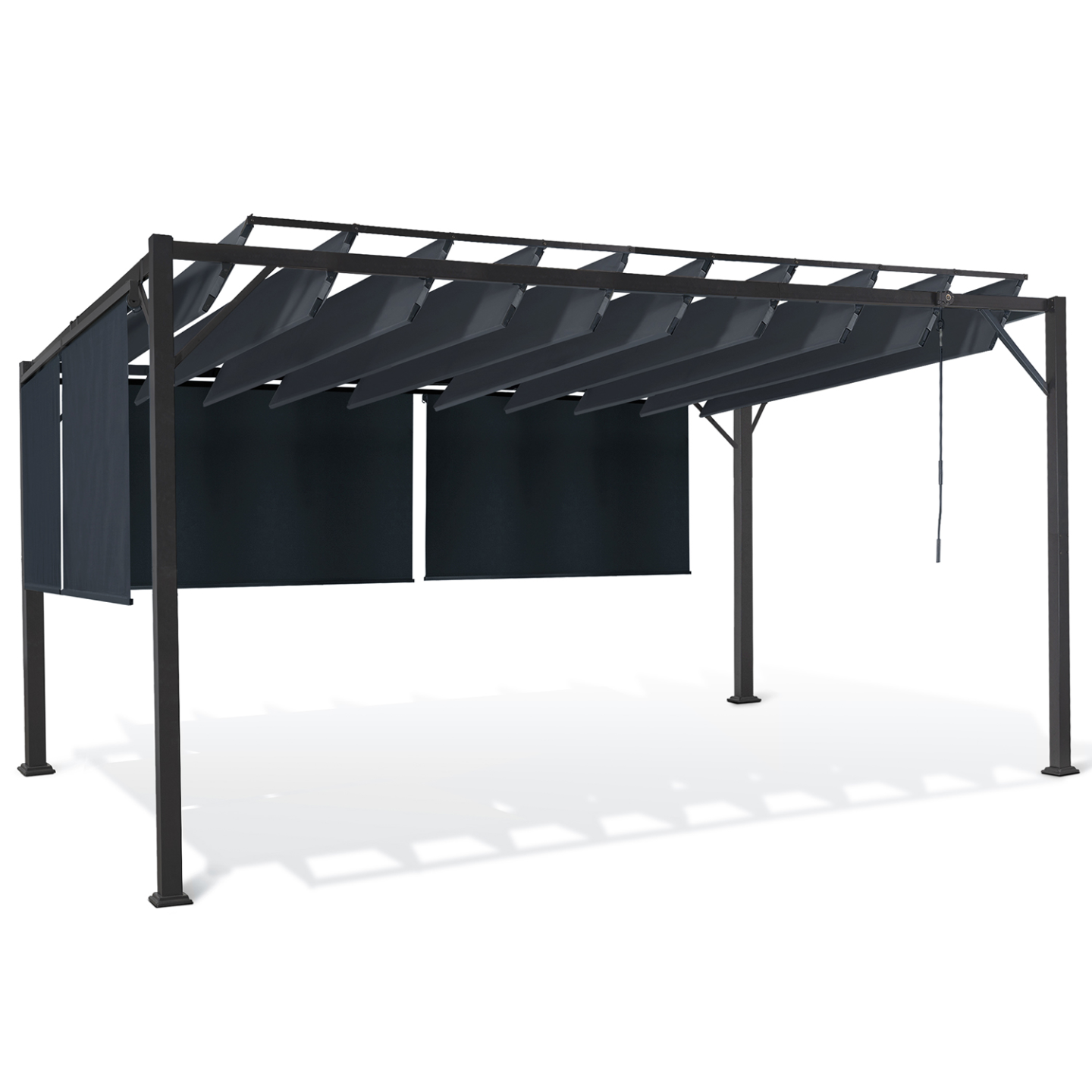 Pergola édition luxe lames orientables 3x4 M et 4 stores gris anthracite - Image 2