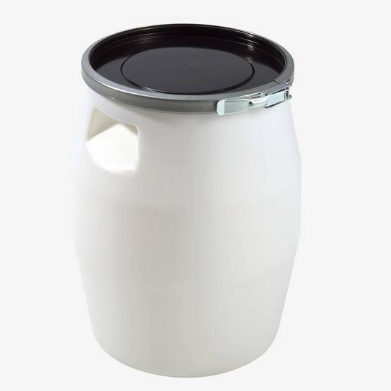 Fût 30 L + genouillère métal + couvercle - blanc - Gilac