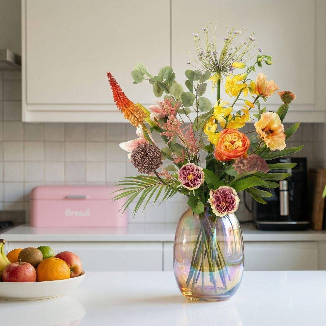 PANGIVO - Bouquet de fleurs artificielles plastique multicolore 30 x 30 x 105 cm - PANGIVO - Image 4