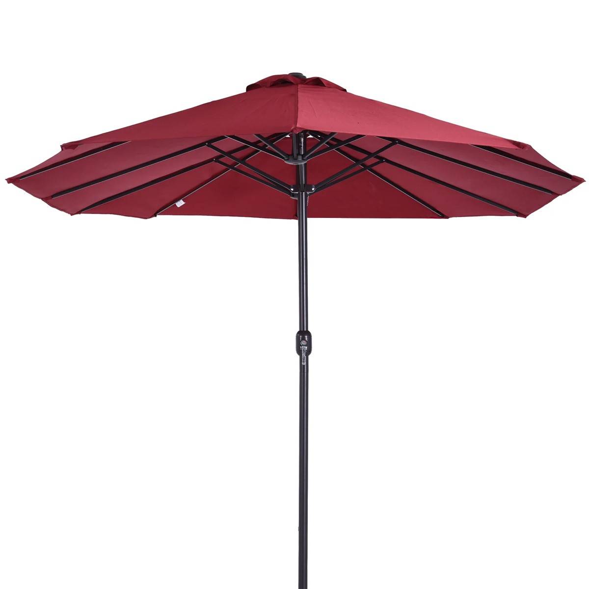 Parasol de terrasse double Rouge Bordeaux 4.50 x 2.65 x H 2.40 Toile polyester TWIN KZ GARDEN - Imagen 3