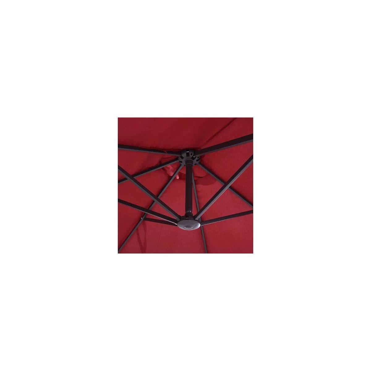 Parasol de terrasse double Rouge Bordeaux 4.50 x 2.65 x H 2.40 Toile polyester TWIN KZ GARDEN - Imagen 5