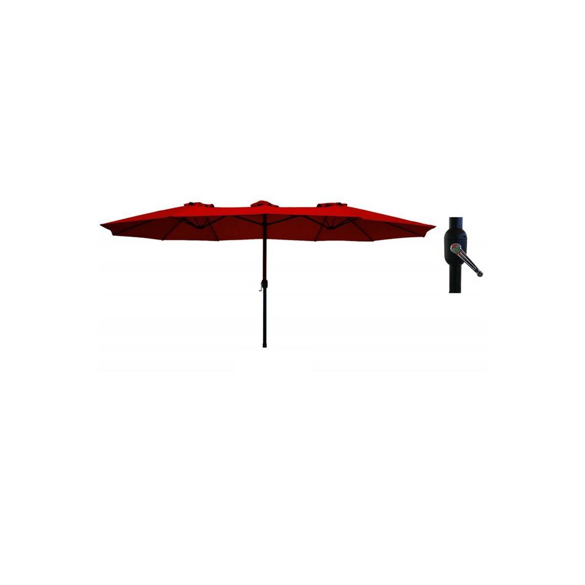 Parasol de terrasse double Rouge Bordeaux 4.50 x 2.65 x H 2.40 Toile polyester TWIN KZ GARDEN - Imagen 7