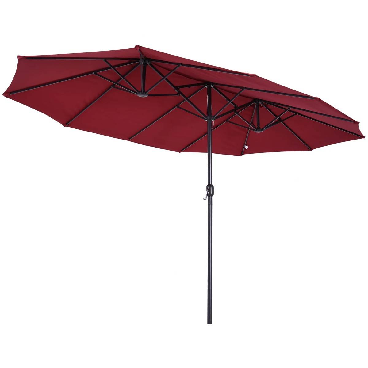 Parasol de terrasse double Rouge Bordeaux 4.50 x 2.65 x H 2.40 Toile polyester TWIN KZ GARDEN - Imagen 1