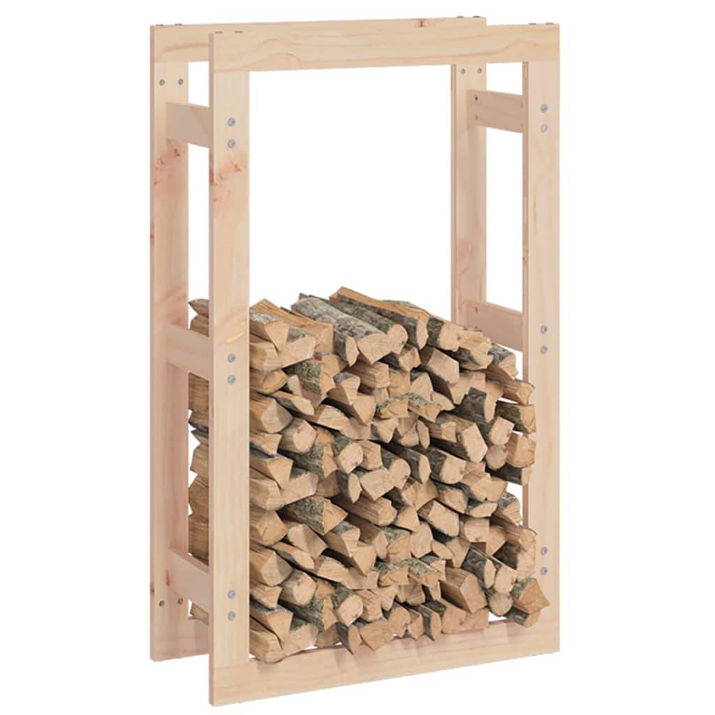 VidaXL Porte-Bûches En Bois De Pin Massif Blanc – Support De Rangement Bois De Chauffage 108 X 64,5 X 77 Cm