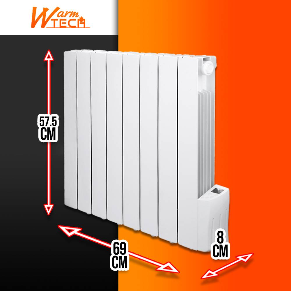 Radiateur à inertie fluide 1200W 8 éléments - Warm Tech - Image 4