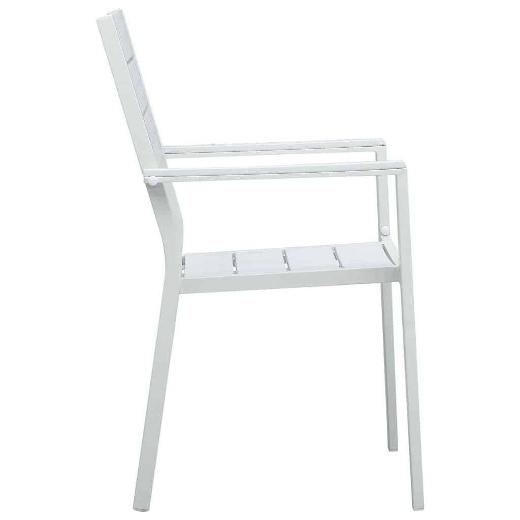 Chaises de jardin lot de 4 blanc PEHD aspect bois 62 x 55.5 x 88.5 cm - PANGIVO - Image 4