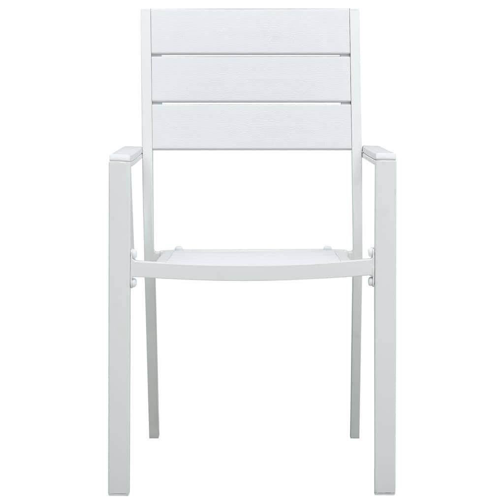 Chaises de jardin lot de 4 blanc PEHD aspect bois 62 x 55.5 x 88.5 cm - PANGIVO - Image 3