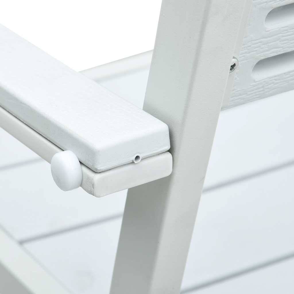 Chaises de jardin lot de 4 blanc PEHD aspect bois 62 x 55.5 x 88.5 cm - PANGIVO - Image 8