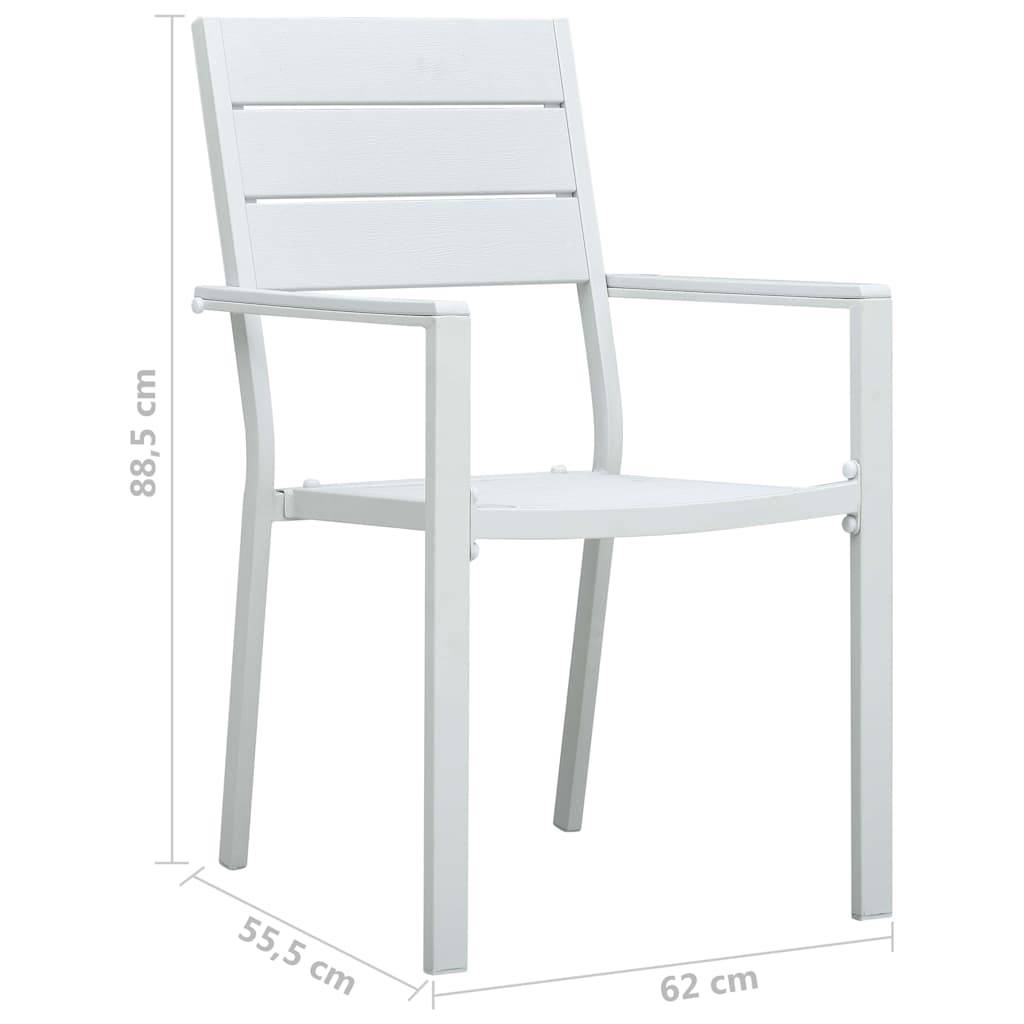 Chaises de jardin lot de 4 blanc PEHD aspect bois 62 x 55.5 x 88.5 cm - PANGIVO - Image 9