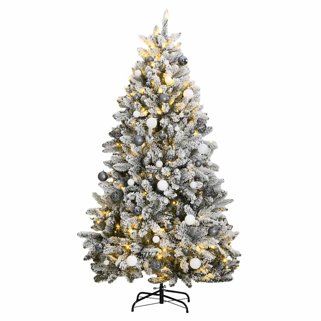 ComfortXL - Sapin de Noël articulé PVC 300 LED et Boules Décoration Enneigé 180 cm – ComfortXL Outdoor Living - Image 1