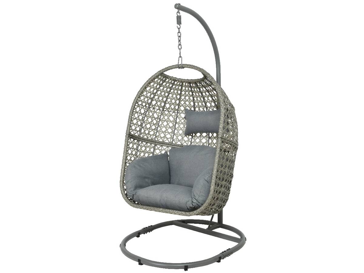 Jardideco - Fauteuil suspendu œuf de jardin gris Royan - Jardideco - Imagen 1