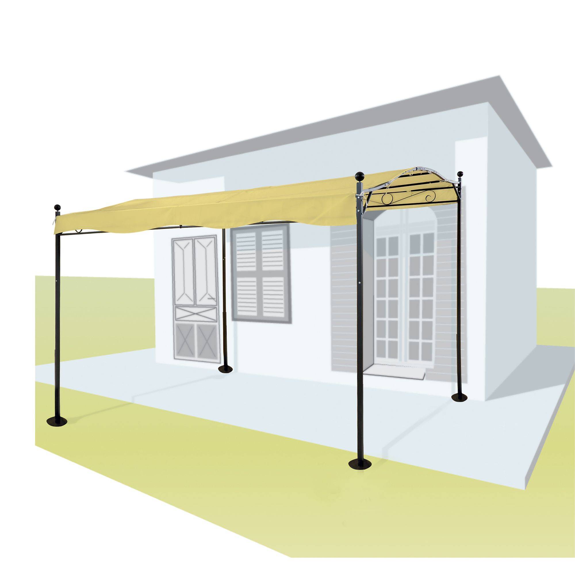 Toile de pergola crème 3 x 2,5m 180g/m2 - Image 2