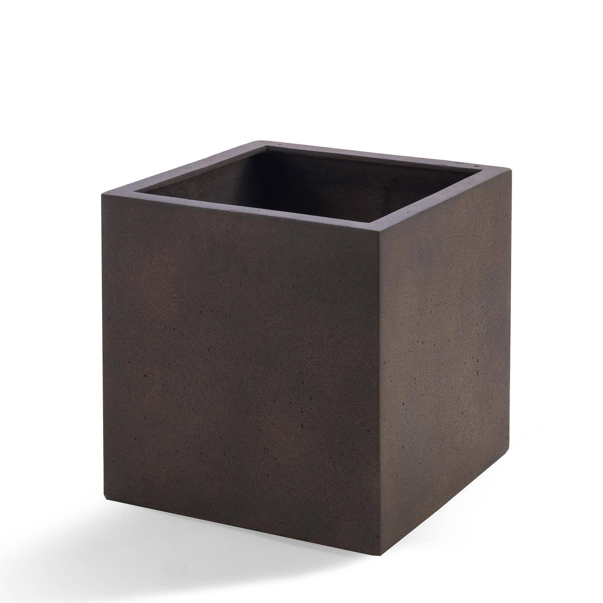 Pot Cube Grigio Fer Rouillé 50 cm- La Green Touch